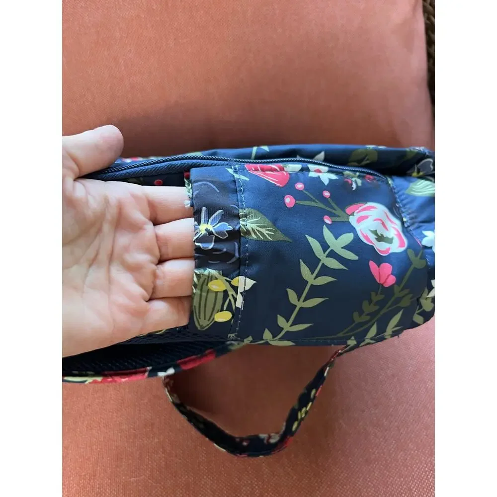 Ju-Ju-Be Navy Floral Mini Backpack Diaper Bag 13.5in